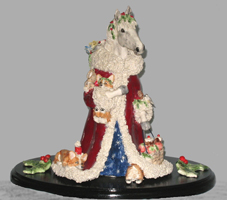 "Christmas Horse with Corgi Elves"
